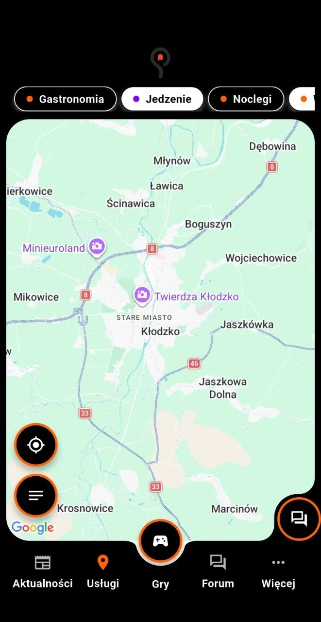 LocalLup aplikacja ekran mapy google maps